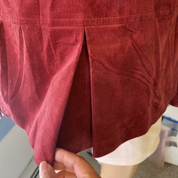 Talbots Woman 10 Fine Wale Corduroy Blazer Jacket Burgundy Red Academia Preppy - Picture 9 of 10